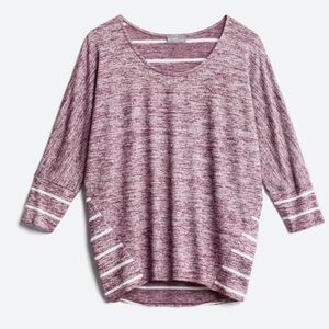 Market & Spruce Ansell Scoop Neck Dolman Knit Top Medium Burgundy